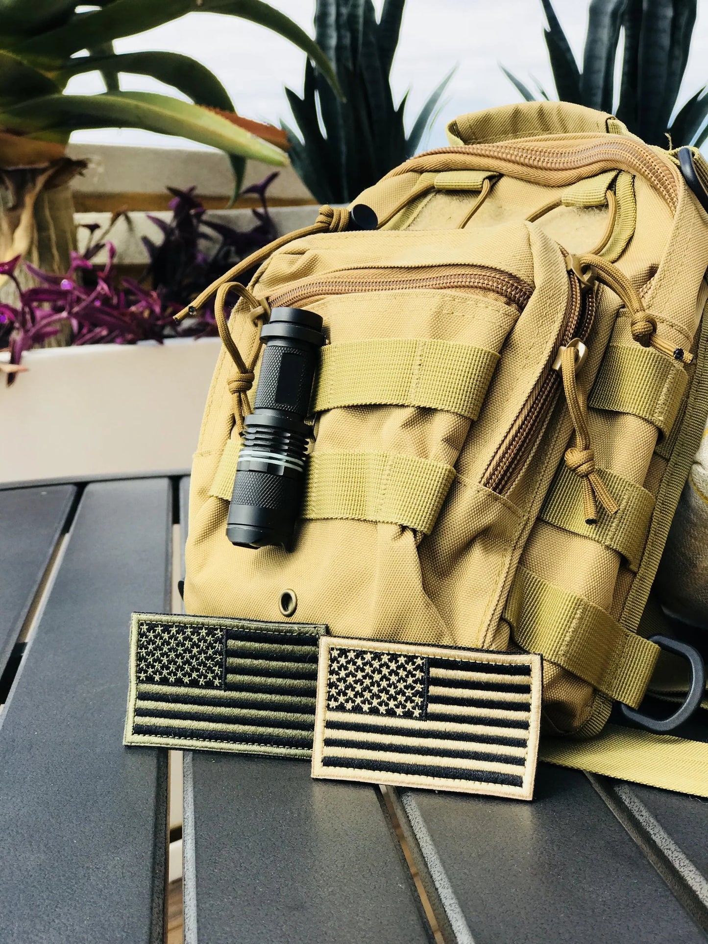 Tactical USA Flag Patch with Removable Backing