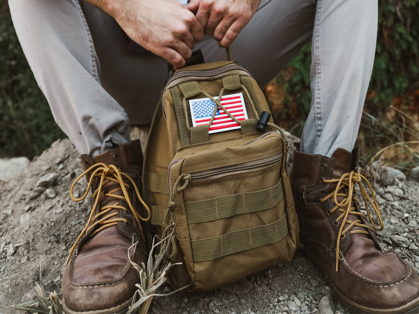Tactical USA Flag Patch with Removable Backing