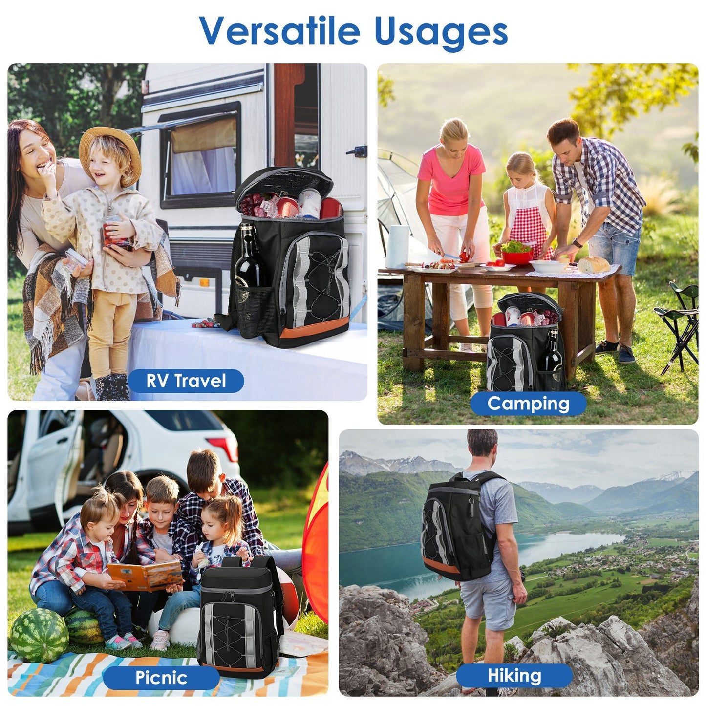 Grey/Black Cooler Backpack 25L 6.6Gal