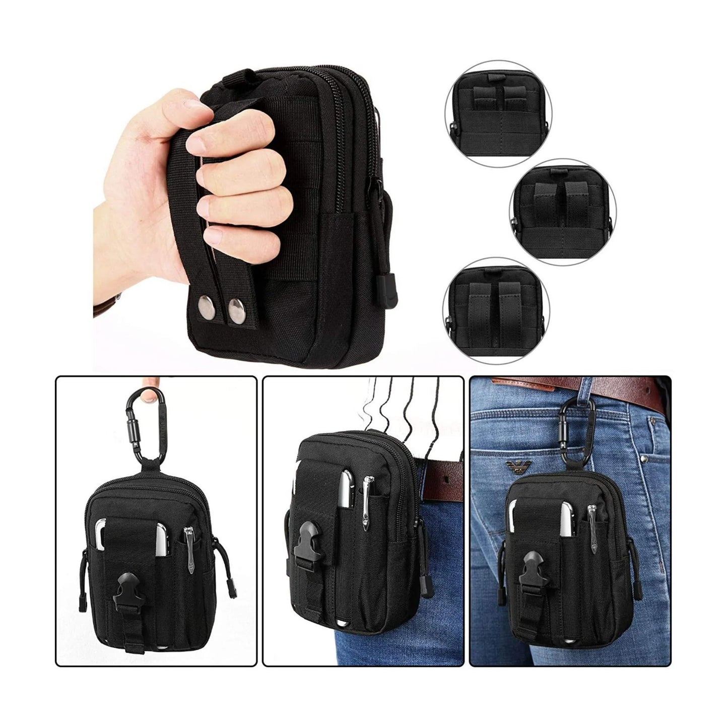 Tactical MOLLE Military Waist Pouch for Hiking, Running, and Outdoor Activities