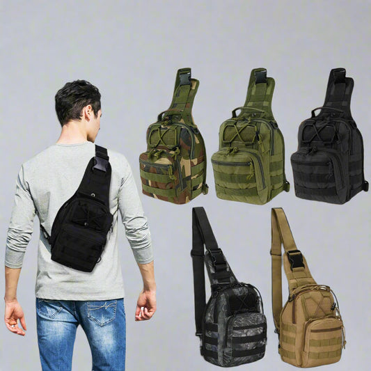 Mens Backpack Tactical Sling Shoulder Bag Molle Travel Chest Pack Outdoor Hiking